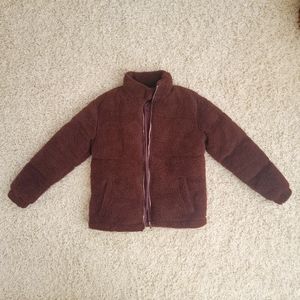 Boohooman "Chocolate" Borg puffer Jacket